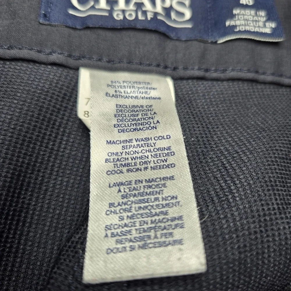 Chaps Golf Performance Cargo Shorts Mens 40 Navy 9 In Inseam Athleisure Tee Time